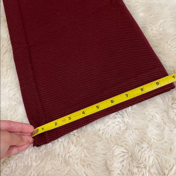 ANTHROPOLOGIE - THE ESSENTIAL TROUSER Slim Flared Fit Burgundy Pants Size 0 NWT - Picture 12 of 14